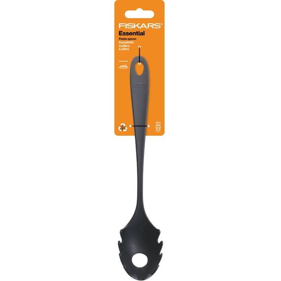 Fiskars Pastalöffel, Länge: 28,5 cm, Essential, Kunststoff, Schwarz, 1065593