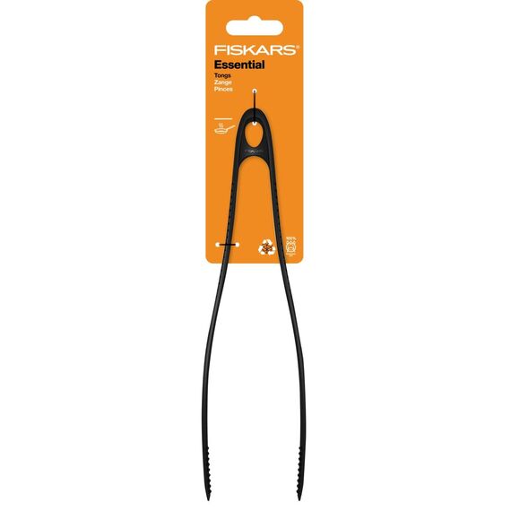 Fiskars Zange für antihaftbeschichtete Oberflächen, Länge: 29 cm, Essential, Schwarz, 1079062