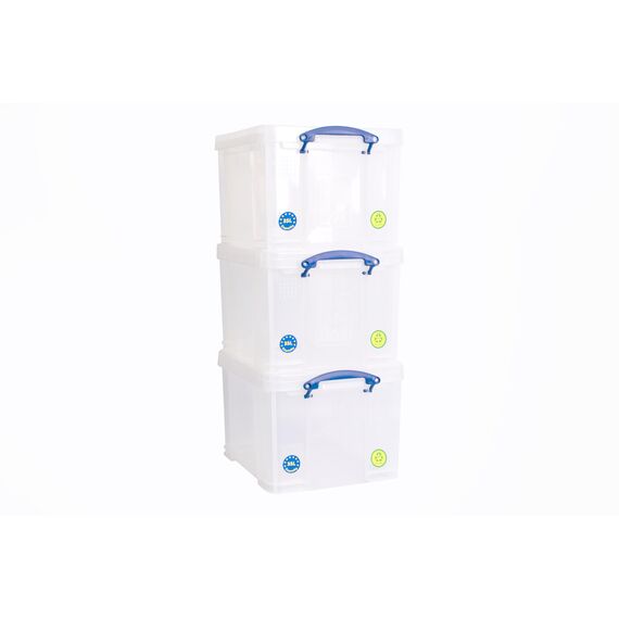 Really Useful Aufbewahrungsboxen 3er-Pack 35 l farblos