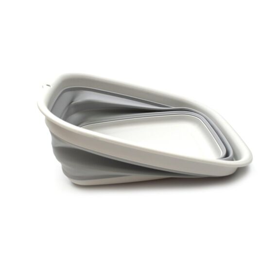 SAMMART 9,45L (2,5 Gallon) Collapsible Tub - Foldable Dish Tub - Portable Washing Basin - Space Saving Plastic Washtub (M. Grey, Mittel)