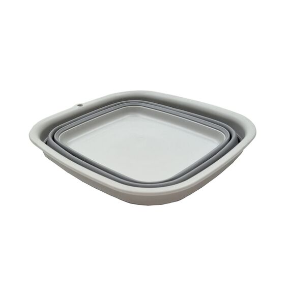 SAMMART 7,7L zusammenklappbare Wanne – Faltbare Spülwanne – tragbares Waschbecken – platzsparende Kunststoff-Waschwanne(Grau, Klein)