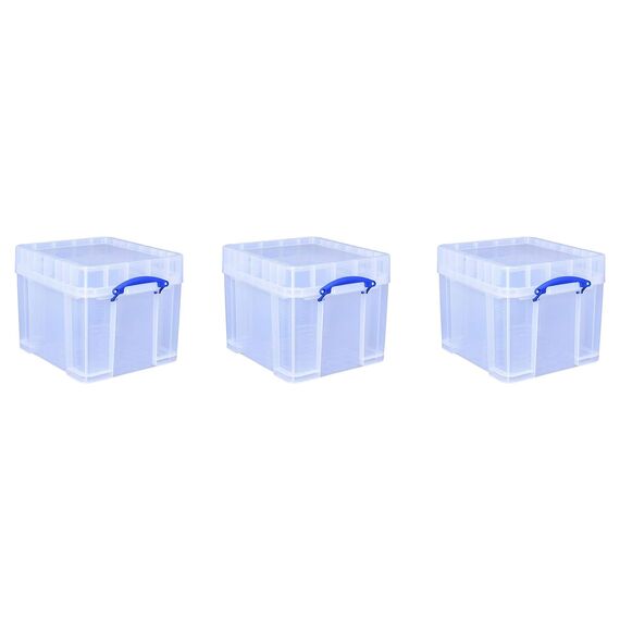 Really Useful Aufbewahrungsboxen 3er-Pack 35 Litre XL transparent