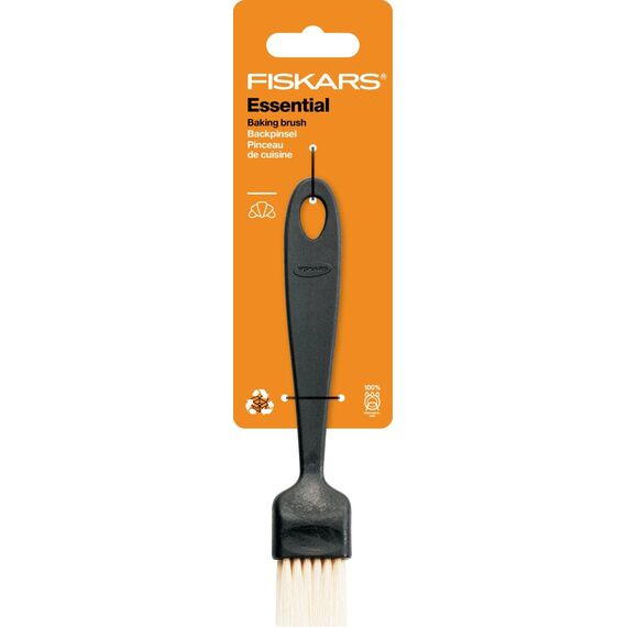 Fiskars Backpinsel, Länge: 20 cm, Essential, Schweineborsten / PP-Kunststoff, Schwarz, 1065590