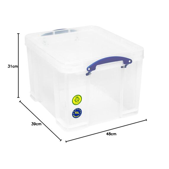 Really Useful Aufbewahrungsboxen 3er-Pack 35 l farblos