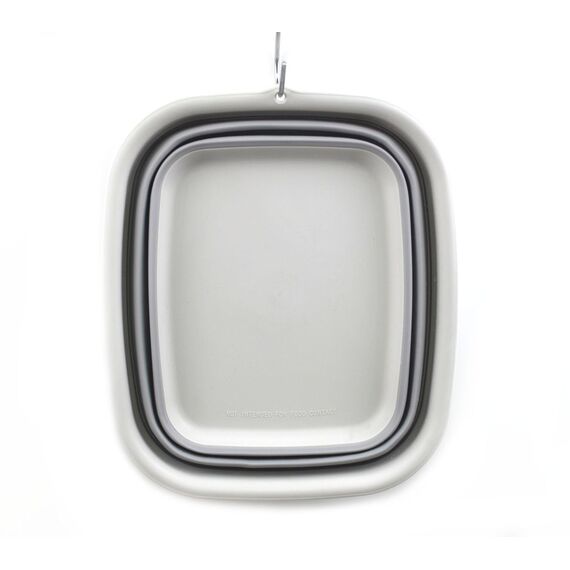 SAMMART 9,45L (2,5 Gallon) Collapsible Tub - Foldable Dish Tub - Portable Washing Basin - Space Saving Plastic Washtub (M. Grey, Mittel)