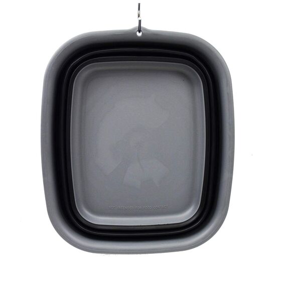 SAMMART 9,45L (2,5 Gallons) Collapsible Tub - Foldable Dish Tub - Portable Washing Basin - Space Saving Plastic Washtub (Grey/Black, Mittel)