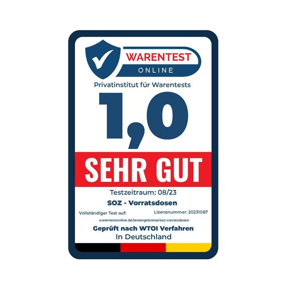 Soz® 2,5L Vorratsdosen 4er Set mit Deckel – BPA-frei, luftdicht, geruchsneutral, stapelbar, mottensicher - Mehl-Schütt-Dose - Küchen-Aufbewahrungs-Box (4)