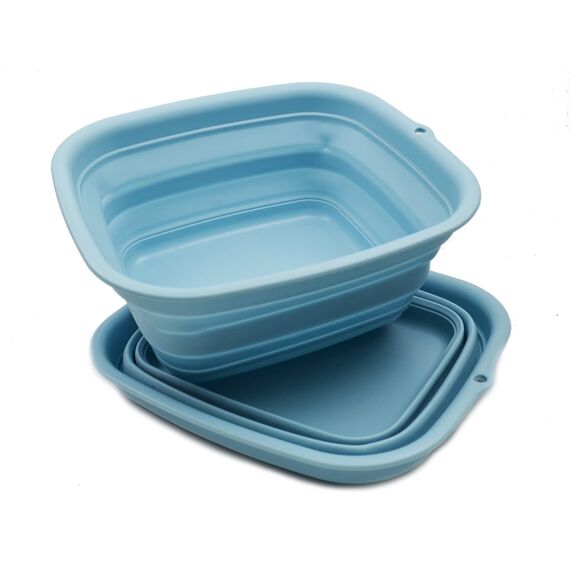 SAMMART 7,7L Collapsible Tub - Foldable Dish Tub - Portable Washing Basin - Space Saving Plastic Washtub (Meeresengel (2er-Set), klein)