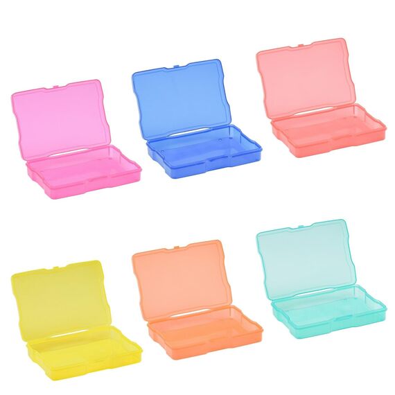 Vaessen Creative Farbige Staubox mit 6 Boxen, 21 x 18,5 x 14 cm