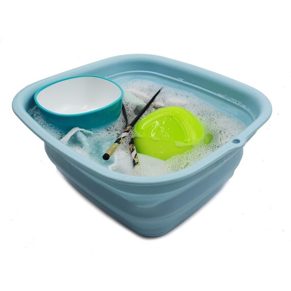 SAMMART 7,7 l zusammenklappbare Wanne – Faltbare Geschirrwanne – tragbares Waschbecken – platzsparende Kunststoff-Waschwanne (Sea Angel)