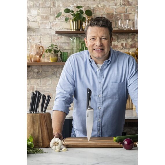 Tefal Jamie Oliver Steakmesser-Set, 4 x 12 cm Messer, deutscher Edelstahl, K2670859, Schwarz