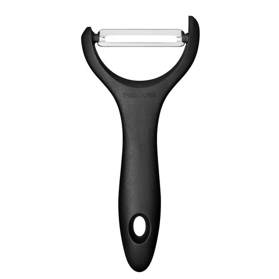 Fiskars Gemüseschäler, Y-förmig, Rostfreier Stahl, Essential, Schwarz, 1065599