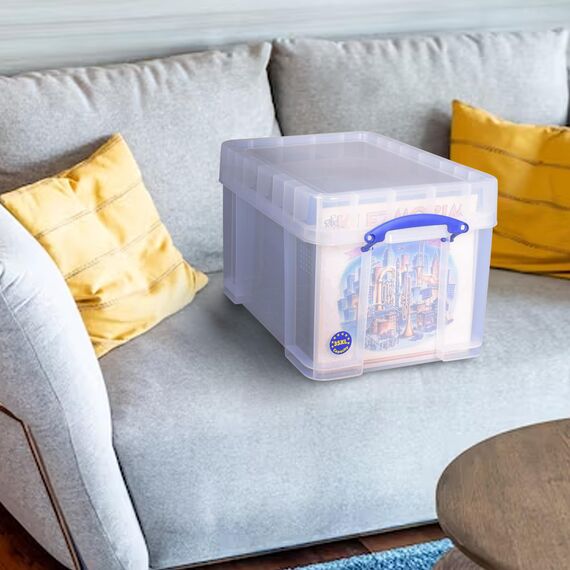 Really Useful Aufbewahrungsboxen 3er-Pack 35 Litre XL transparent