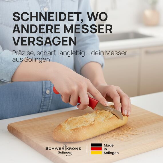 Schwertkrone® Schälmesser 7er Set [MADE IN SOLINGEN - GERMANY] - Gemüsemesser Obstmesser - Küchenmesser klein scharf - Schneidemesser Kartoffelschälmesser - Allzweckmesser (7x bunt - 6cm Klinge)