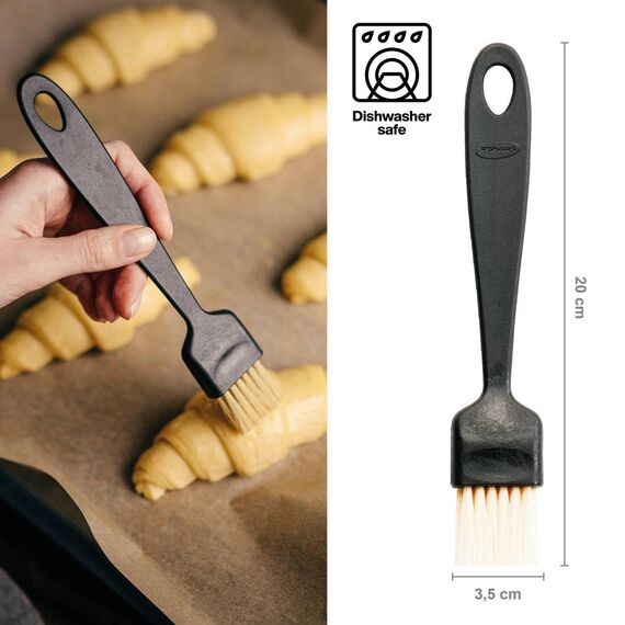 Fiskars Backpinsel, Länge: 20 cm, Essential, Schweineborsten/PP-Kunststoff, Schwarz, 1065590 (Packung mit 2)
