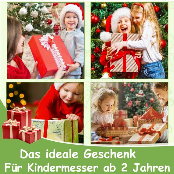 Kindermesser- 3-teilig, Montessori Kindermesser ab 2 Jahren, BPA-frei & sicher, Lernset mit Keramik-Schäler und austauschbarer Kunststoff Klinge, Kinder kochset, Geschenk für Kinderküche