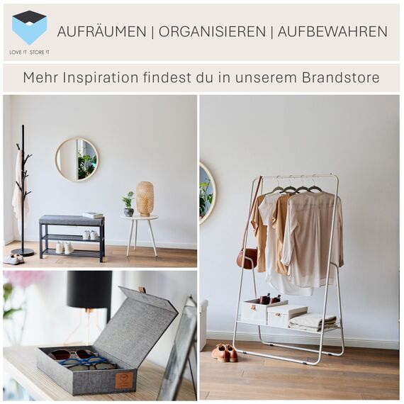 LOVE IT STORE IT Premium Große Aufbewahrungsbox mit Deckel - Truhe für Wohnzimmer - Aus hochwertigem Stoff - Extra stabil - Beige - 62x37,5x39 cm