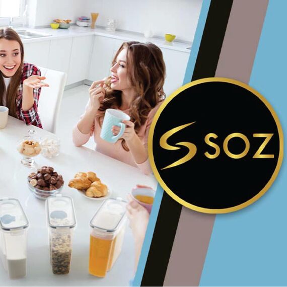Soz® 2,5L Vorratsdosen 4er Set mit Deckel – BPA-frei, luftdicht, geruchsneutral, stapelbar, mottensicher - Mehl-Schütt-Dose - Küchen-Aufbewahrungs-Box (4)