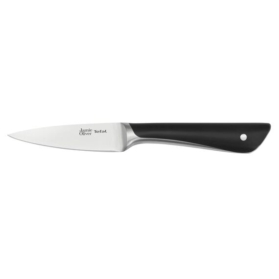 Tefal Jamie Oliver Schälmesser 9 cm, hohe Schneideleistung, unverwechselbares Design, widerstandsfähige und langlebige Klingen, Edelstahl/Schwarz, K2671155