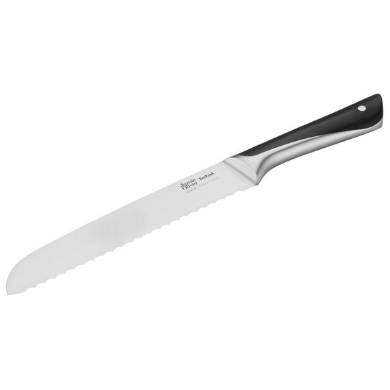 Tefal Jamie Oliver Brotmesser 20 cm, hohe Schneideleistung, unverwechselbares Design, widerstandsfähige und langlebige Klingen, Küchenmesser Edelstahl, Schwarz, K26703