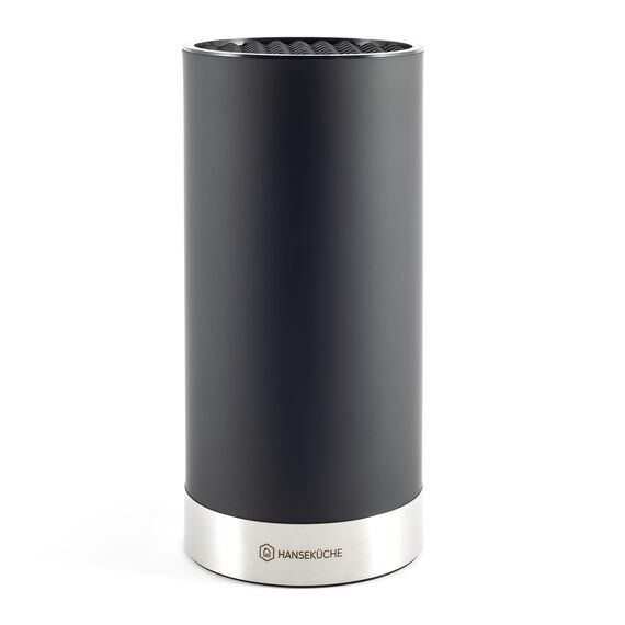 Hanseküche Messerblock - Messerhalter ohne Messer aus Holz Messerbrett (Recyceltes Plastik, Rund mit Messern)