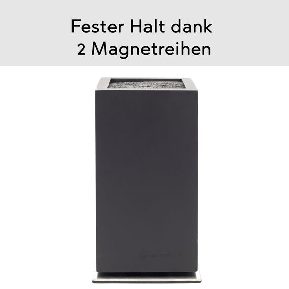 Hanseküche Messerblock - Messerhalter ohne Messer aus Holz Messerbrett (Kautschukholz, Rotierend)