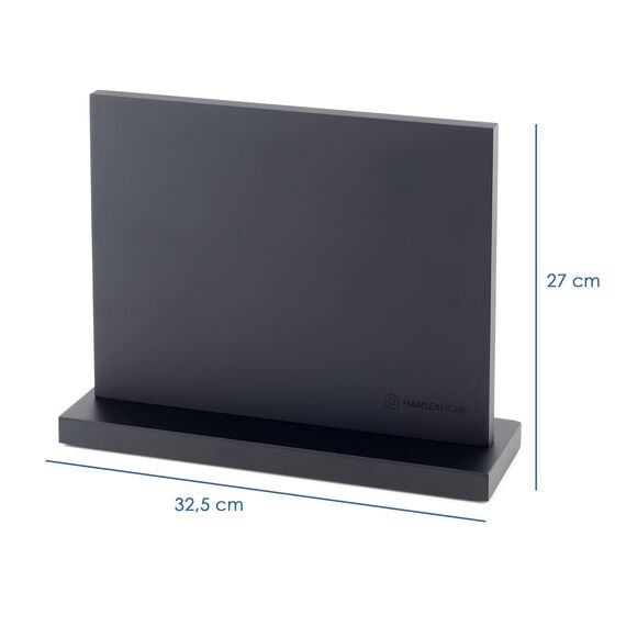 Hanseküche Messerblock - Messerhalter ohne Messer aus Holz Messerbrett (Akazie Schwarz, Doppelseitig)