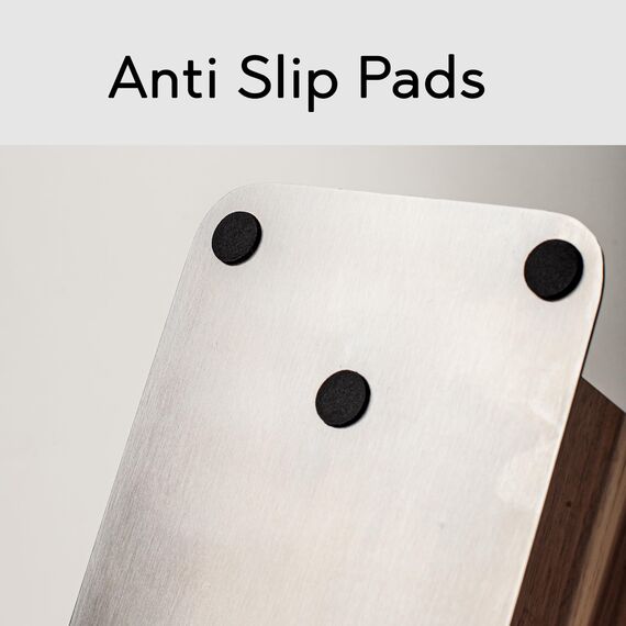 Hanseküche Messerblock - Messerhalter ohne Messer aus Holz Messerbrett (Akazie Braun Metallboden, Doppelseitig)