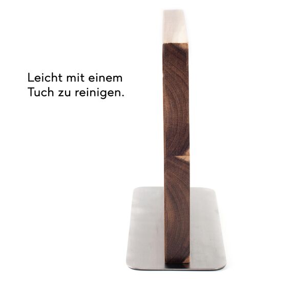 Hanseküche Messerblock - Messerhalter ohne Messer aus Holz Messerbrett (Akazie Braun Metallboden, Doppelseitig)