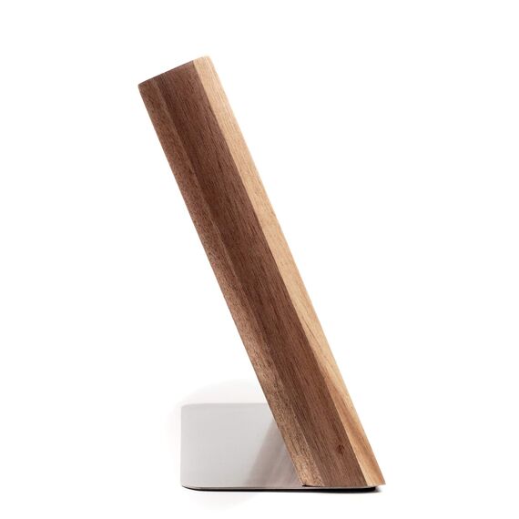 Hanseküche Magnetischer Messerblock - Messerhalter ohne Messer aus Holz Messerbrett, Akazienholz unbestückter magnetisch (Akazie Braun Metallboden, Einseitig)