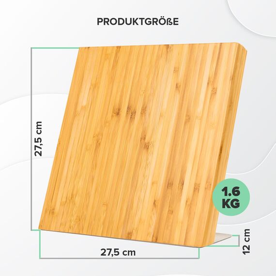 Coninx Magnetischer Messerblock Unbestückt XL, 27.5cm Messerhalter Magnetisch, Messerständer zur Sicheren, Sauberen und Ordentlichen Aufbewahrung von Messern Robuster Messerblocks Ohne Messer