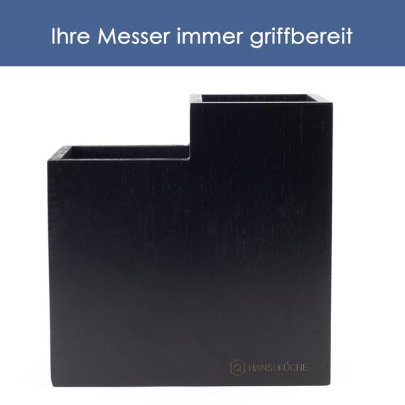 Hanseküche Messerblock - Messerhalter ohne Messer aus Holz Messerbrett (Bambus, Extra Breit)