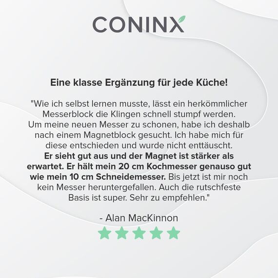 Coninx Magnetischer Messerblock Unbestückt XL, 27.5cm Messerhalter Magnetisch, Messerständer zur Sicheren, Sauberen und Ordentlichen Aufbewahrung von Messern Robuster Messerblocks Ohne Messer