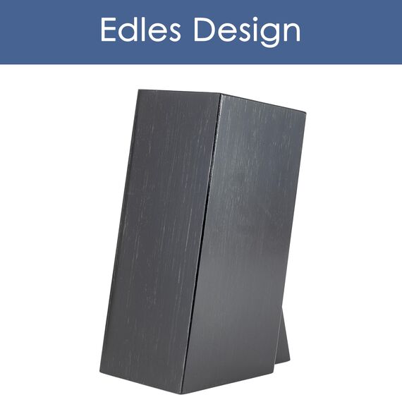 Hanseküche Messerblock - Messerhalter ohne Messer aus Holz Messerbrett (Bambus Schwarz, Quadratisch Schräg einfach)