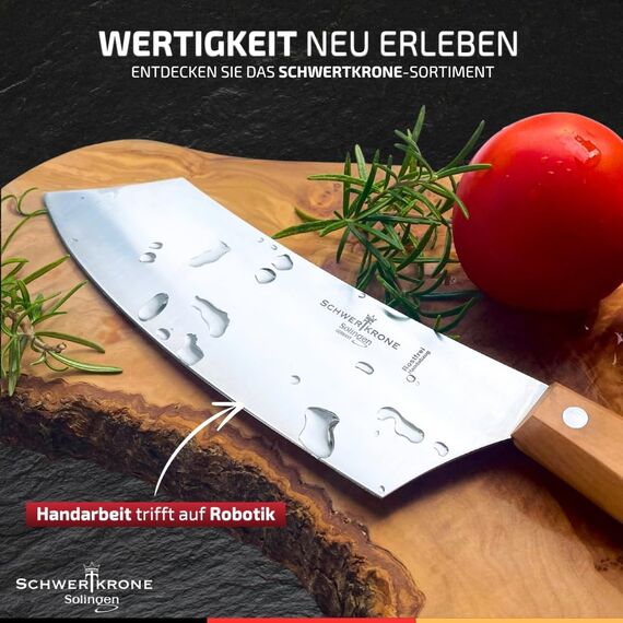 Schwertkrone® Schälmesser Tomatenmesser [MADE IN SOLINGEN - GERMANY] - Gemüsemesser Obstmesser - Küchenmesser klein scharf Schneidemesser Sägemesser - Allzweckmesser (Gezahnte Klinge: 7,5cm)