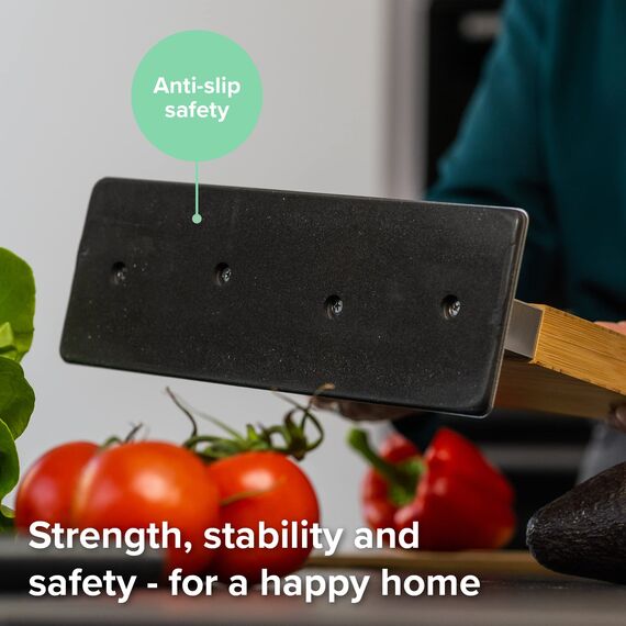 Coninx Messerblock Magnetisch Doppelseitig | Messerhalter Magnetisch ohne Messer | Küchenmesser Knife Holder mit Starkem Magnet | Messerständer Magnetisch Messerbrett Beidseitig Rutschfest | Bambus