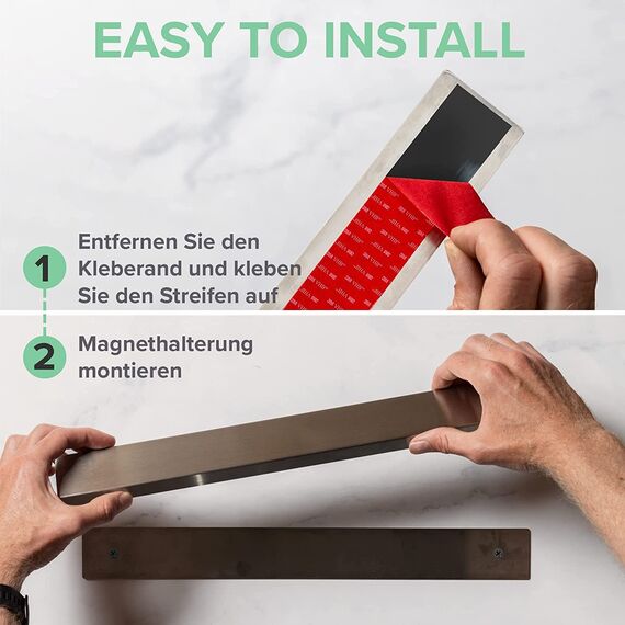 Coninx Magnetleiste Messer 40 cm – Magnetischer Messerhalter aus Edelstahl mit 1400 Gauss – Starke Haftkraft, ohne Bohren montierbar, rostfrei & hygienisch – Messerleiste für Küche