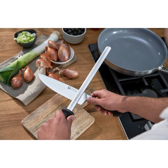 ZWILLING Wetzstahl mit Diamant-Beschichtung, Oval, Länge: 26 cm, Made in Germany, Schwarz