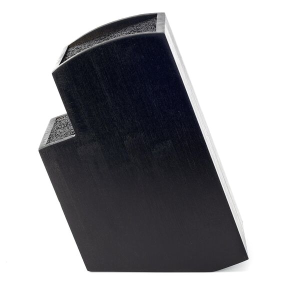 Hanseküche Messerblock - Messerhalter ohne Messer aus Holz Messerbrett (Bambus Schwarz, Quadratisch Schräg)