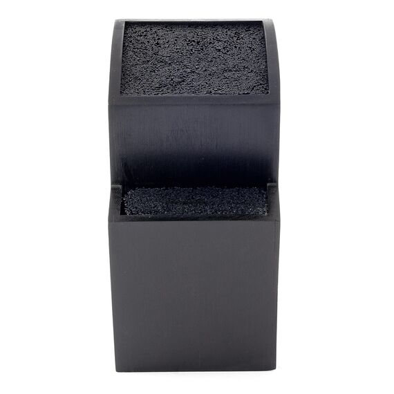 Hanseküche Messerblock - Messerhalter ohne Messer aus Holz Messerbrett (Bambus Schwarz, Quadratisch Schräg)