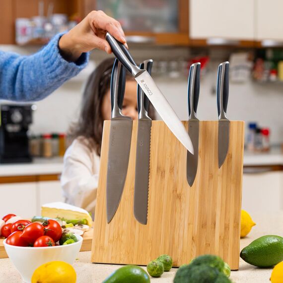 Coninx Magnetischer Messerblock Unbestückt XL, 27.5cm Messerhalter Magnetisch, Messerständer zur Sicheren, Sauberen und Ordentlichen Aufbewahrung von Messern Robuster Messerblocks Ohne Messer
