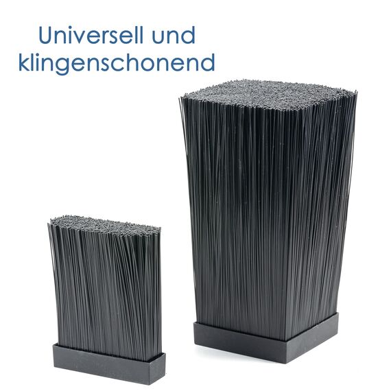 Hanseküche Messerblock - Messerhalter ohne Messer aus Holz Messerbrett (Bambus Braun, Quadratisch Schräg)