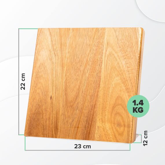 Coninx Magnetischer Messerblock Unbestückt, 23x22cm Messerhalter Magnetisch, Messerständer zur Sicheren, Sauberen und Ordentlichen Aufbewahrung von Messern Robuster Messerblocks Ohne Messer