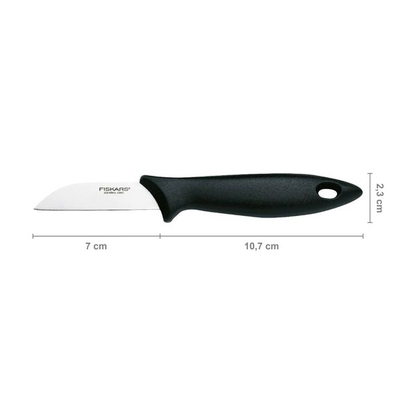Fiskars Gemüsemesser-Set, 3-teilig, Schälmesser, Gemüsemesser, Tomatenmesser, Essential, Edelstahl / PP-Kunststoff, Schwarz, 1065584