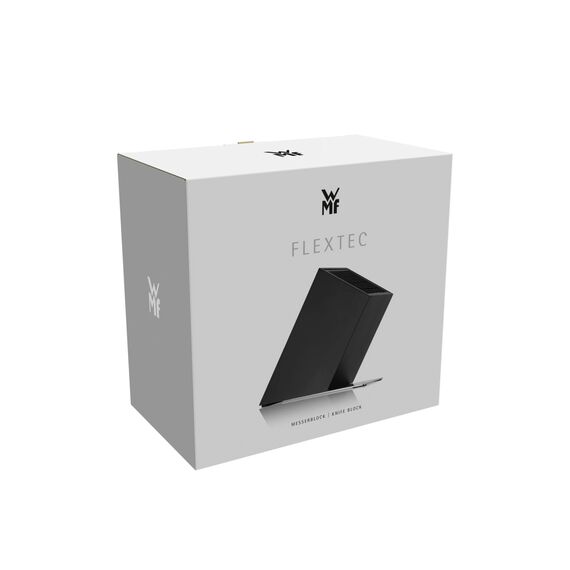 WMF FlexTec Messerblock, schwarzlackierter Messerhalter für bis zu 15 Küchenmesser, vielseitiges FlexTec Design, optimaler Klingenschutz, Cromargan®: Edelstahl Rostfrei 18/10, hochwertiger Kunststoff