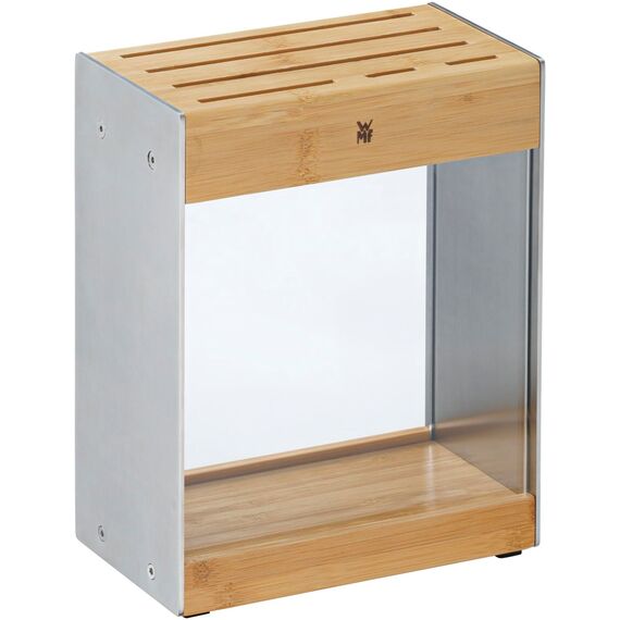 WMF Messerblock Transparent unbestückt leer ohne Messer Flextec, Bambus, hell, kompaktes Design, platzsparend
