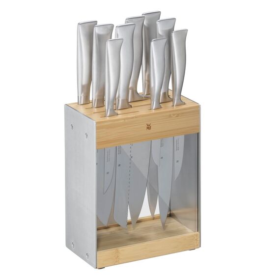 WMF Messerblock Transparent unbestückt leer ohne Messer Flextec, Bambus, hell, kompaktes Design, platzsparend