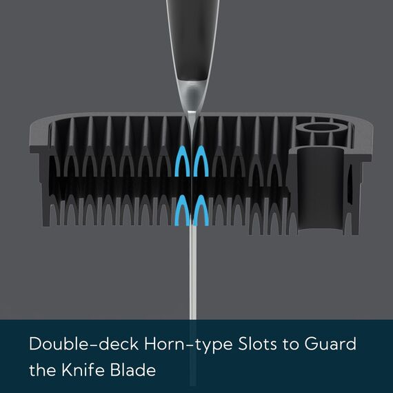 KITCHENDAO Akazienholz Universal-Messerblock-Halter mit Schlitzen für Schere und Wetzstab – messerblock ohne messer holz zur sicheren Aufbewahrung von platzsparenden Messern