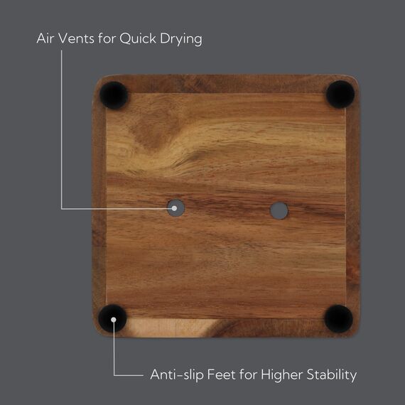 KITCHENDAO Akazienholz Universal-Messerblock-Halter mit Schlitzen für Schere und Wetzstab – messerblock ohne messer holz zur sicheren Aufbewahrung von platzsparenden Messern