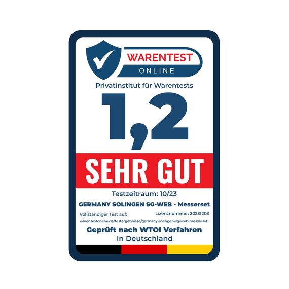 Germany Solingen Profi Messerset - 3-teilig Schlachtmesser mit rutschfestem Griff für Profi Fleischer und Hobby Koch - Metzgermesser mit exzellenter Schärfe - Fleischmesserset (3tlg.)